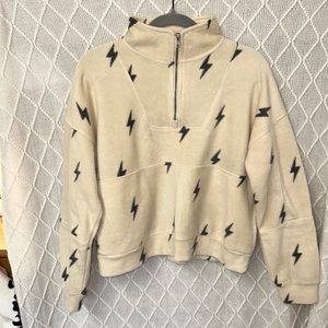 Off white lightning strike zip up hoodie